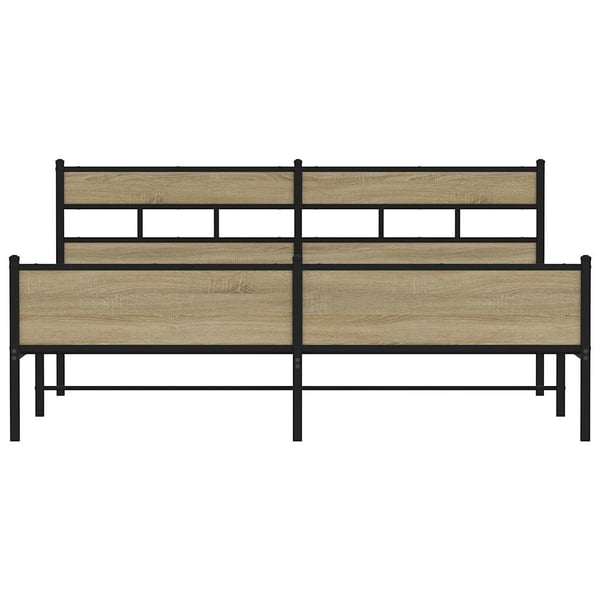 vidaXL Sengeramme i metall uten madrass sonoma eik 183x213 cm