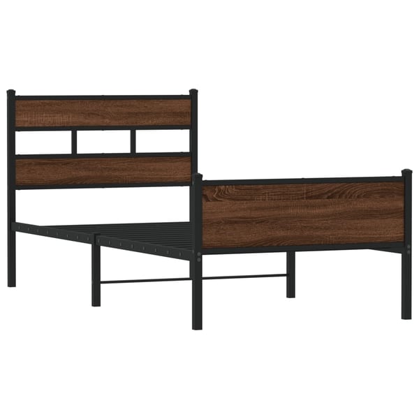 vidaXL Sengeramme uten madrass brun eik 107x200 cm konstruert tre