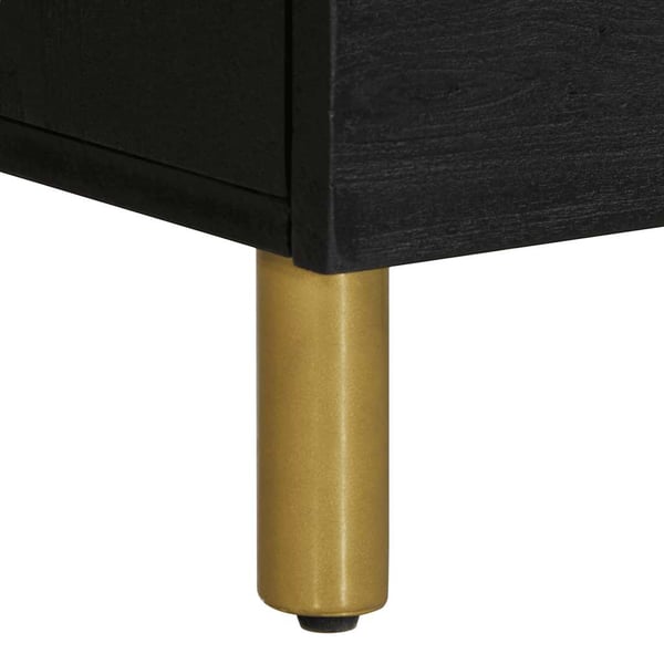vidaXL Nattbord 2 stk svart 40x33x46 cm heltre mango
