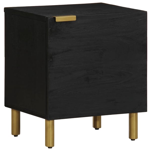 vidaXL yöpöytäkaappi 2 kpl musta 40x33x46 cm massiivipuu mango