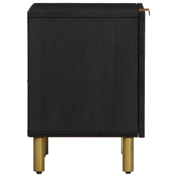 vidaXL yöpöytäkaappi 2 kpl musta 40x33x46 cm massiivipuu mango
