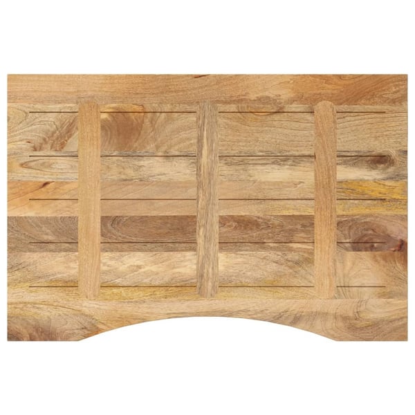 vidaXL Skrivebordsplate med kurve 80x50x2,5 cm heltre grovt mangotre