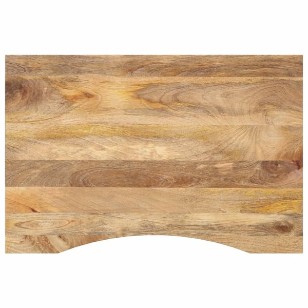 vidaXL bordplade med kurvet form 80x50x2,5 cm ru massivt mangotræ
