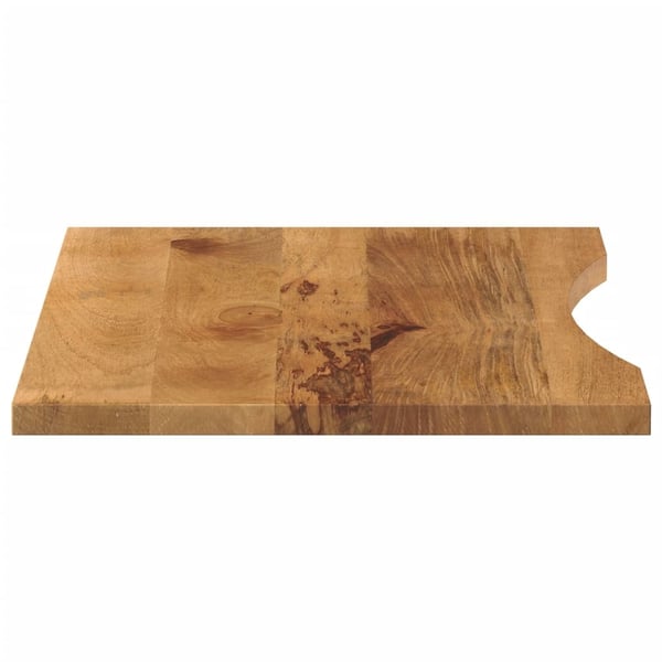 vidaXL Skrivebordsplate med kurve 90x50x2,5 cm heltre grovt mangotre