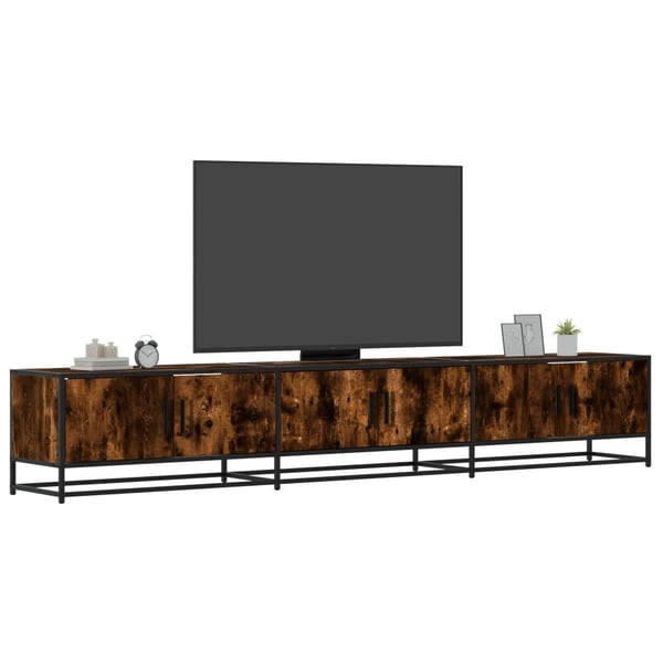 vidaXL TV-benk røkt eik 240x35x41 cm konstruert tre