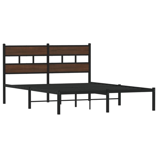 vidaXL Sengeramme uten madrass med hodegavl brun eik 150x200 cm