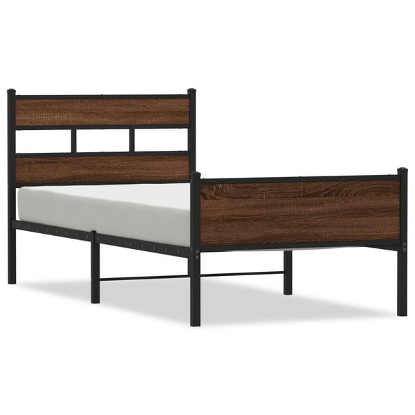 vidaXL Sengeramme uten madrass brun eik 90x190 cm konstruert tre