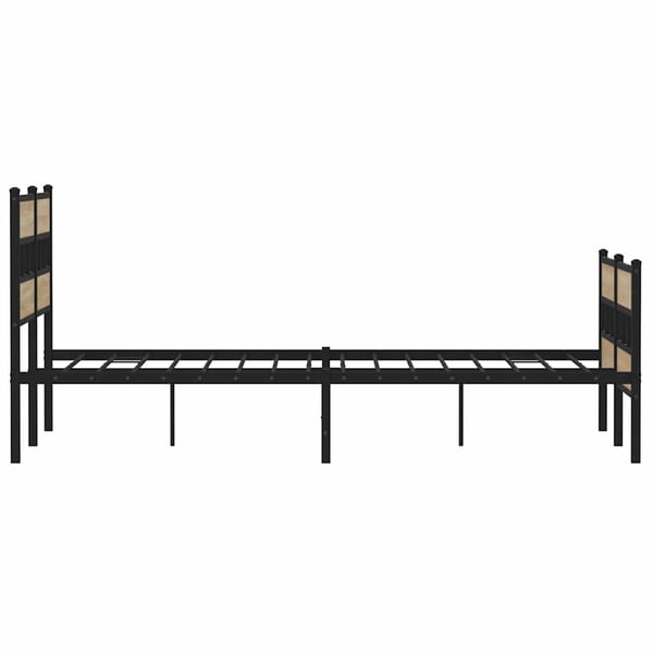 vidaXL Sengeramme i metall uten madrass sonoma eik 135x190 cm