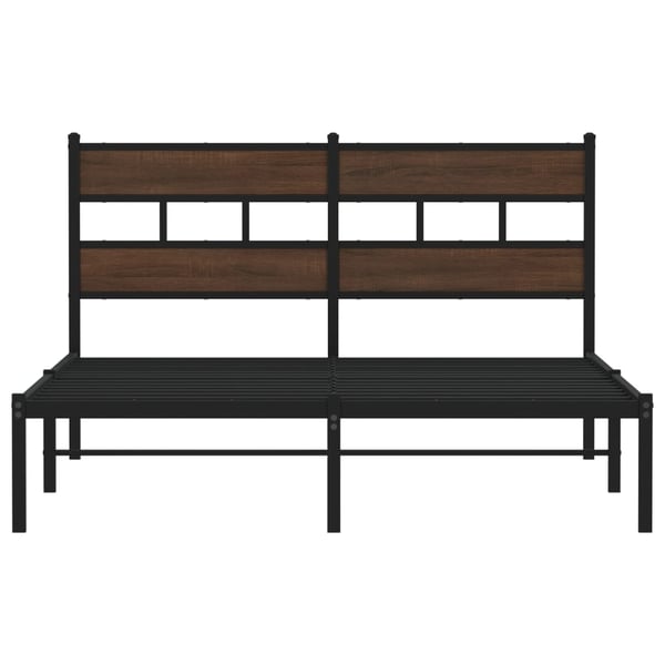 vidaXL Sengeramme uten madrass med hodegavl brun eik 140x200 cm
