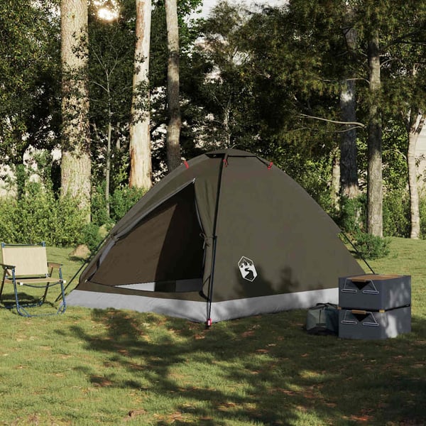 vidaXL Kuppeltelt for camping 4 personer brun vanntett