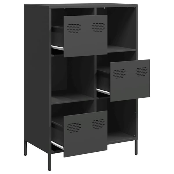 vidaXL Kaappi musta 68x39x103,5 cm teräs