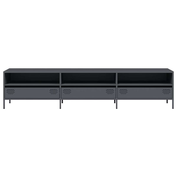 vidaXL TV-benk antrasitt 202x39x43,5 cm kaldvalset stål