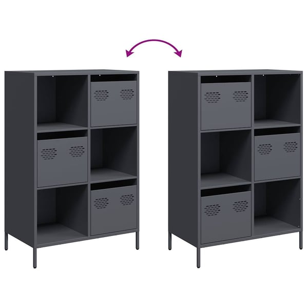 vidaXL skab 68x39x103,5 cm stål antracitgrå