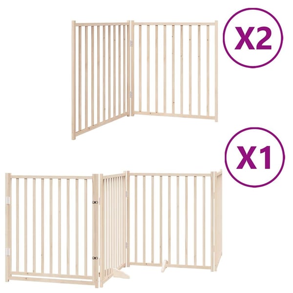 vidaXL Hundeport sammenleggbar 8 paneler 640 cm poppeltre