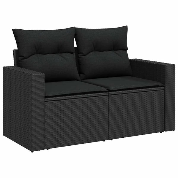 vidaXL sofasæt til haven 9 dele med hynder polyrattan akacietræ sort