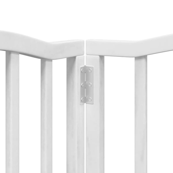 vidaXL hundelåge med dør 12 paneler 600 cm foldbar poppeltræ hvid