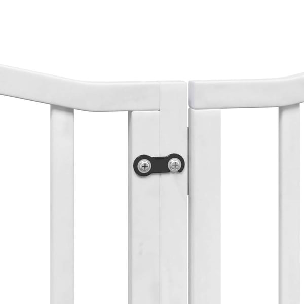 vidaXL hundelåge med dør 12 paneler 600 cm foldbar poppeltræ hvid
