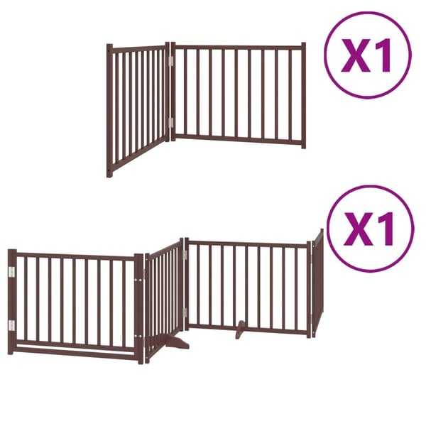 vidaXL Hundeport sammenleggbar 6 paneler brun 480 cm poppeltre