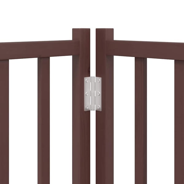 vidaXL Hundeport sammenleggbar 6 paneler brun 480 cm poppeltre