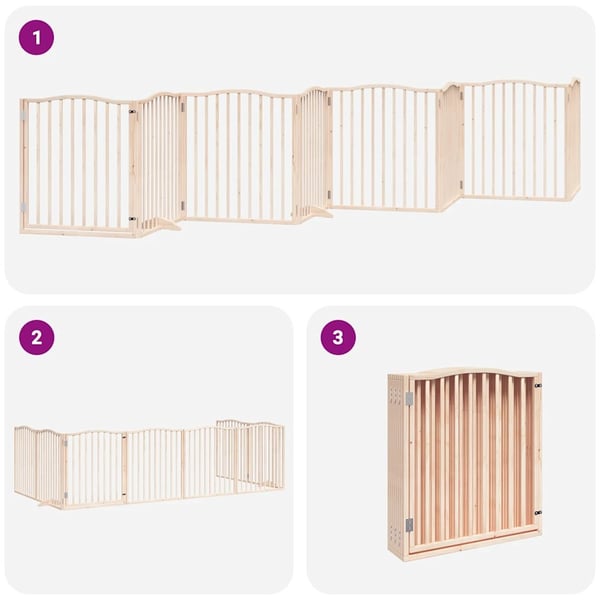 vidaXL Hundeport sammenleggbar 8 paneler 640 cm poppeltre