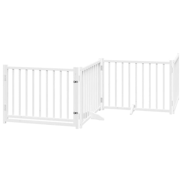 vidaXL Hundeport sammenleggbar 8 paneler hvit 640 cm poppeltre