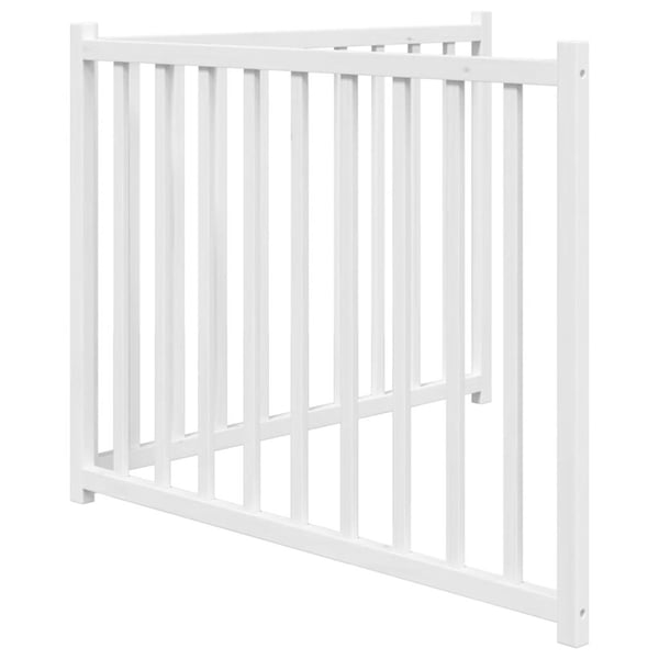 vidaXL Hundeport sammenleggbar 2 paneler hvit 160 cm heltre gran