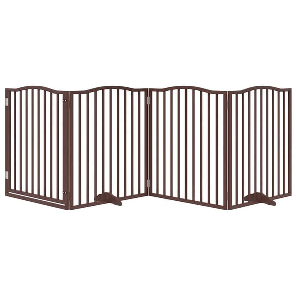vidaXL Hundeport sammenleggbar 4 paneler brun eik 320 cm poppeltre