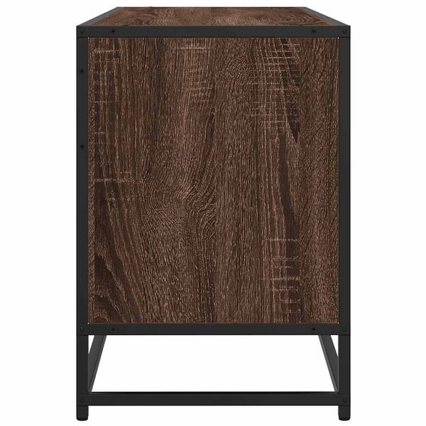 vidaXL TV-benk brun eik 100x35x50 cm konstruert tre og metall