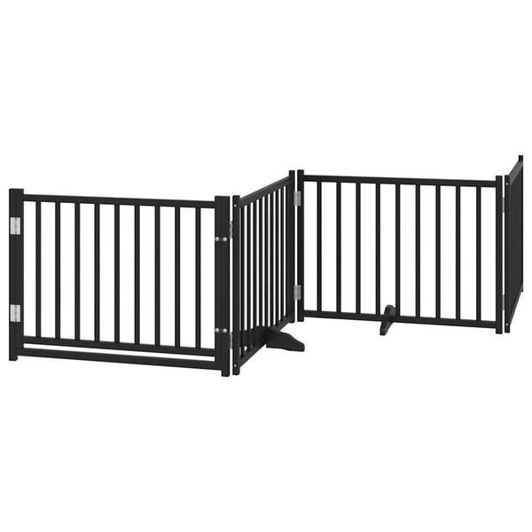 vidaXL Hundeport sammenleggbar 10 paneler svart 800 cm poppeltre