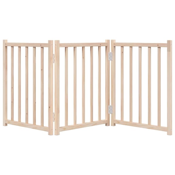 vidaXL Hundeport sammenleggbar 3 paneler 150 cm heltre gran