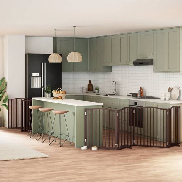 vidaXL Hundeport sammenleggbar 12 paneler brun 960 cm poppeltre