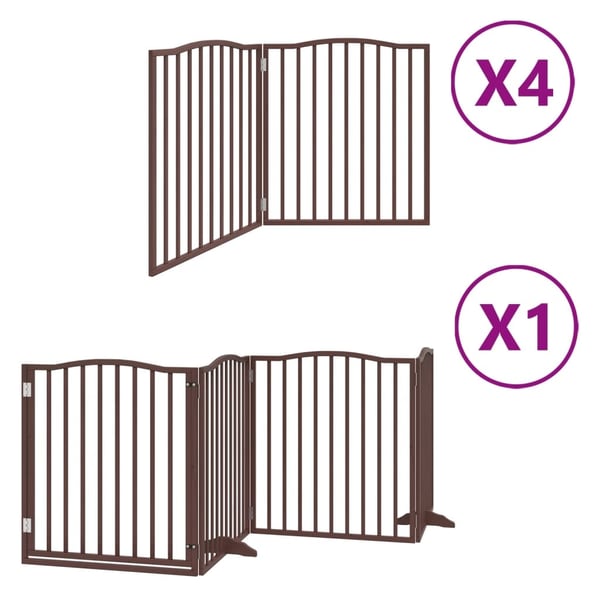 vidaXL Hundeport sammenleggbar 12 paneler brun 960 cm poppeltre