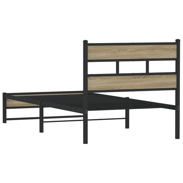 vidaXL Sengeramme i metall uten madrass sonoma eik 80x200 cm