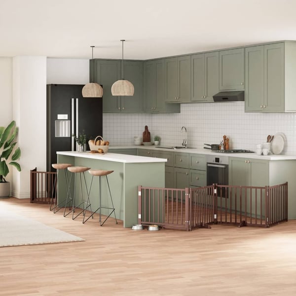 vidaXL Hundeport sammenleggbar 10 paneler brun 800 cm poppeltre