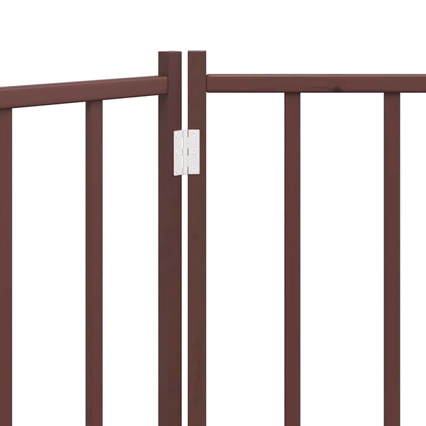 vidaXL Hundeport sammenleggbar 2 paneler brun eik 160 cm heltre gran