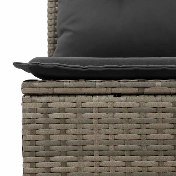 vidaXL sofasæt til haven 6 dele med hynder polyrattan akacietræ grå