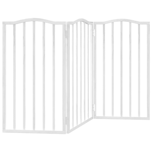 vidaXL hundelåge 3 paneler 150 cm foldbar poppeltræ hvid