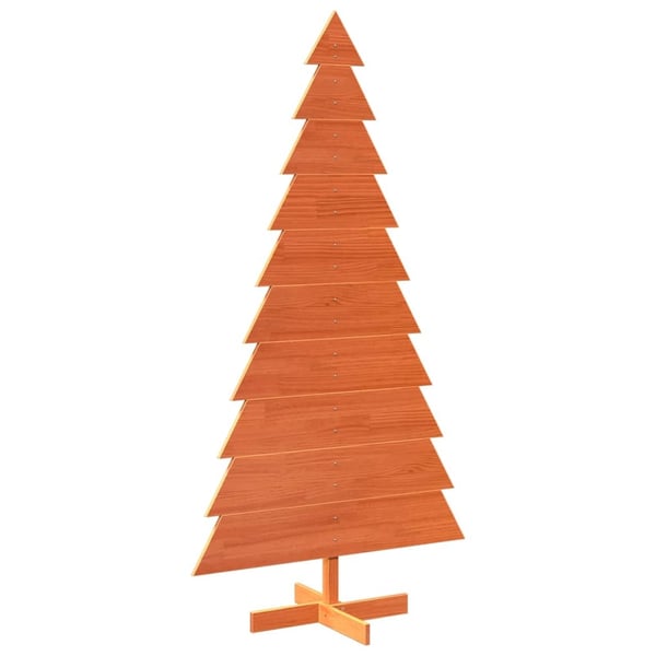vidaXL Juletre av tre til pynt voksbrun 180 cm heltre furu