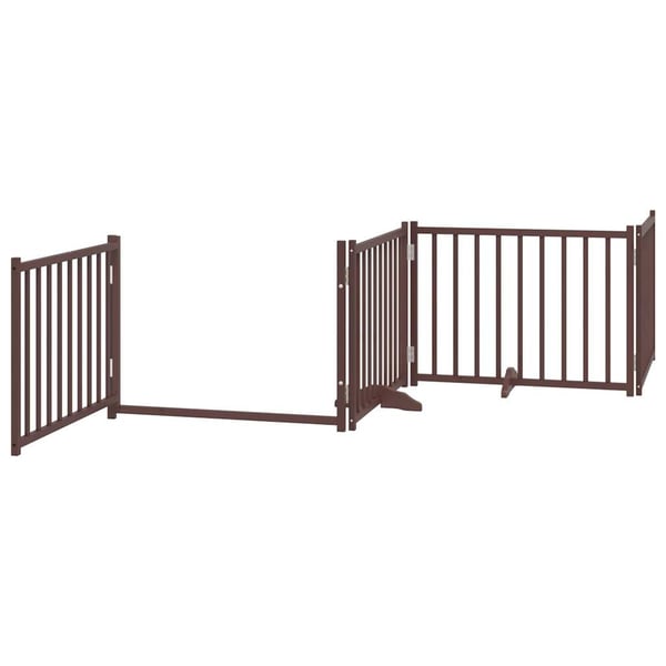 vidaXL Hundeport sammenleggbar 12 paneler brun 960 cm poppeltre