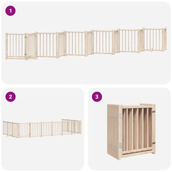 vidaXL Hundeport sammenleggbar 12 paneler 300 cm poppeltre