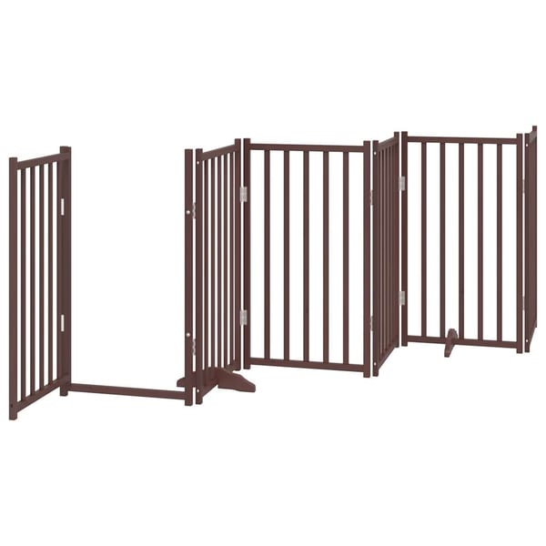 vidaXL Hundeport sammenleggbar 15 paneler brun 750 cm poppeltre