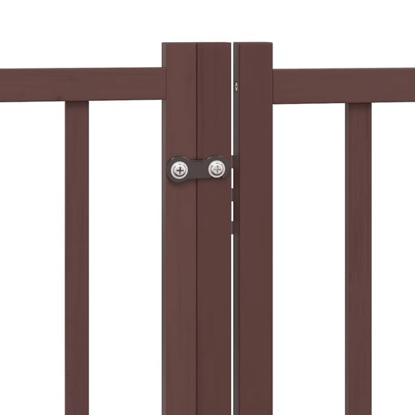 vidaXL Hundeport sammenleggbar 15 paneler brun 750 cm poppeltre