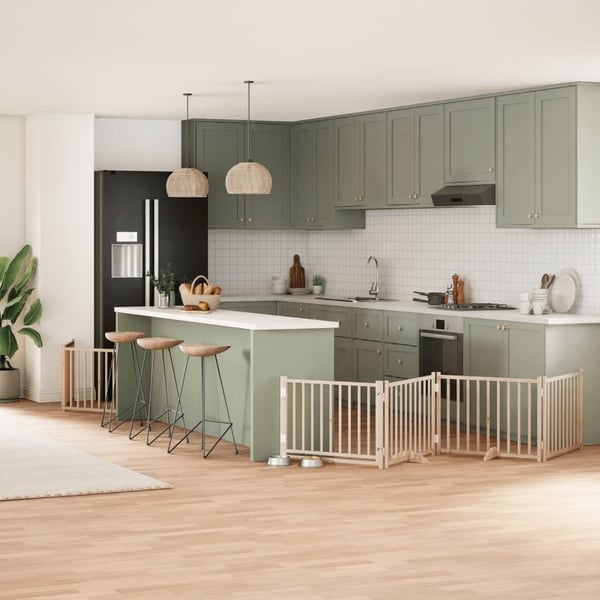 vidaXL Hundeport sammenleggbar 8 paneler 640 cm poppeltre