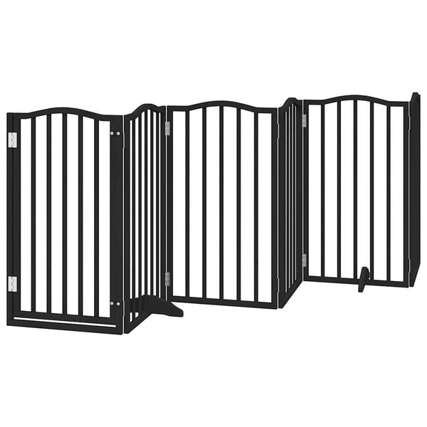 vidaXL Hundeport sammenleggbar 12 paneler svart 600 cm poppeltre