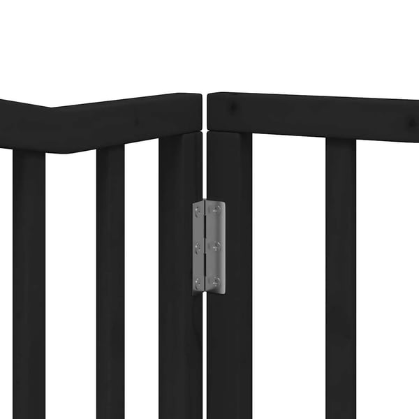 vidaXL hundelåge med dør 6 paneler 480 cm foldbar poppeltræ sort
