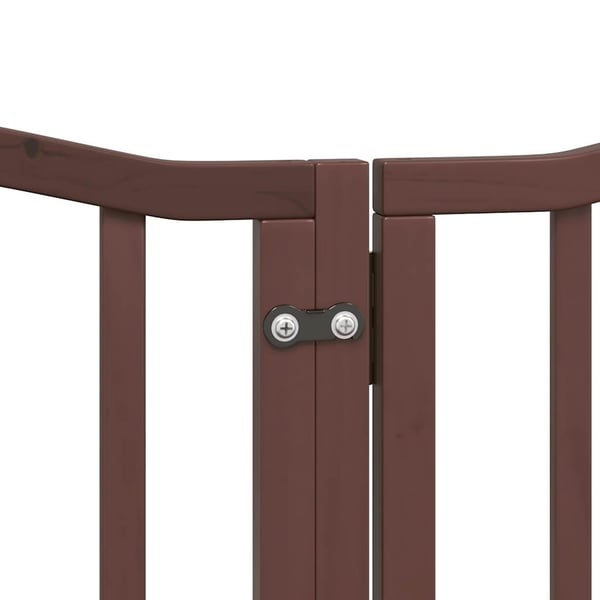vidaXL Koiraportti kokoontaittuva 15 paneelia ruskea 750 cm poppelipuu