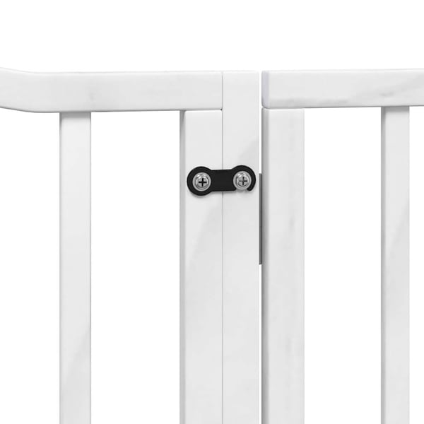 vidaXL hundelåge med dør 12 paneler 960 cm foldbar poppeltræ hvid