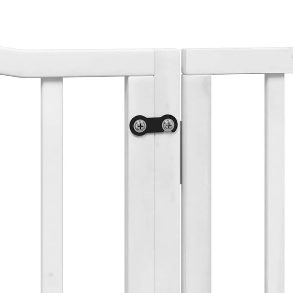 vidaXL hundelåge med dør 6 paneler 480 cm foldbar poppeltræ hvid