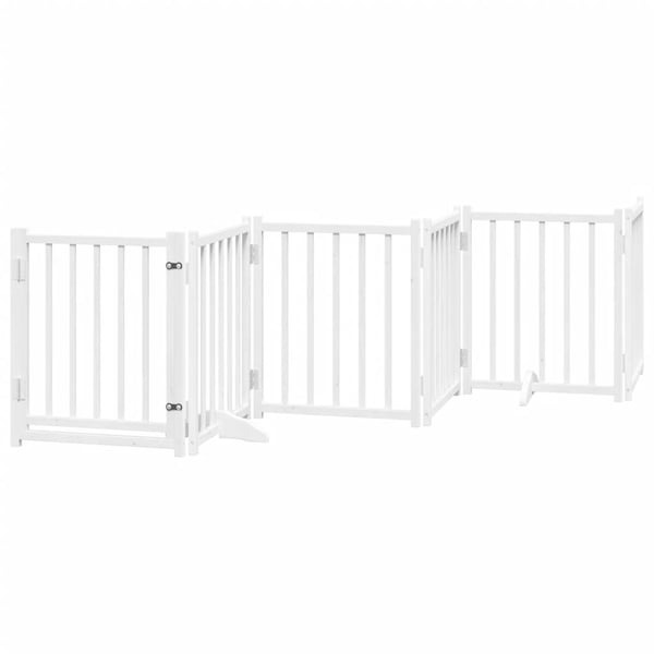 vidaXL Hundeport sammenleggbar 9 paneler hvit 450 cm poppeltre