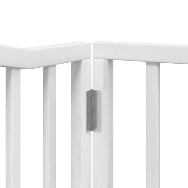 vidaXL hundelåge med dør 8 paneler 640 cm foldbar poppeltræ hvid